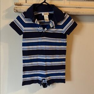 Ralph Lauren Navy and White Striped Romper